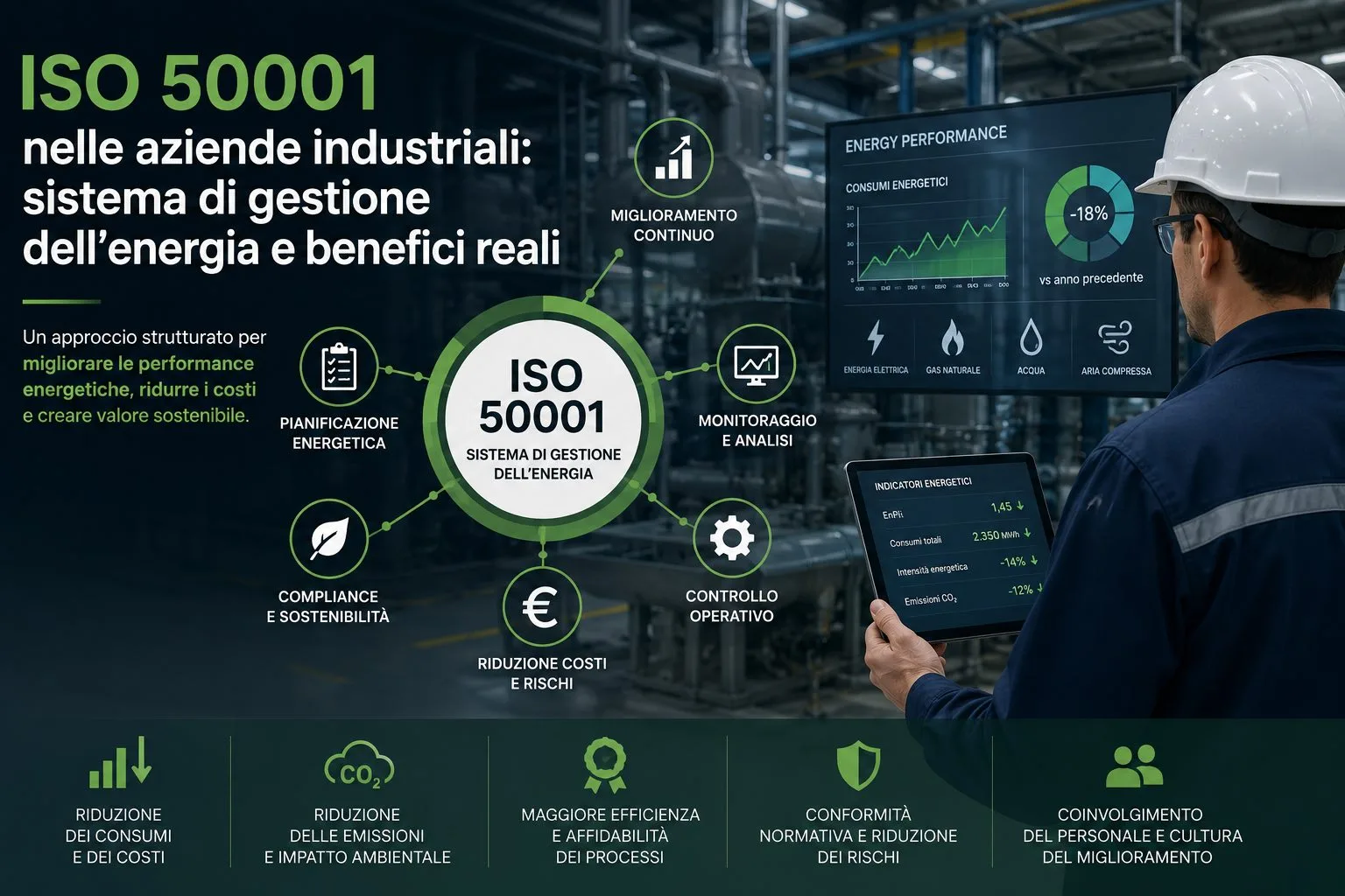ISO 50001 cos’è vantaggi aziende industriali ISO 50001 cos’è vantaggi aziende industriali